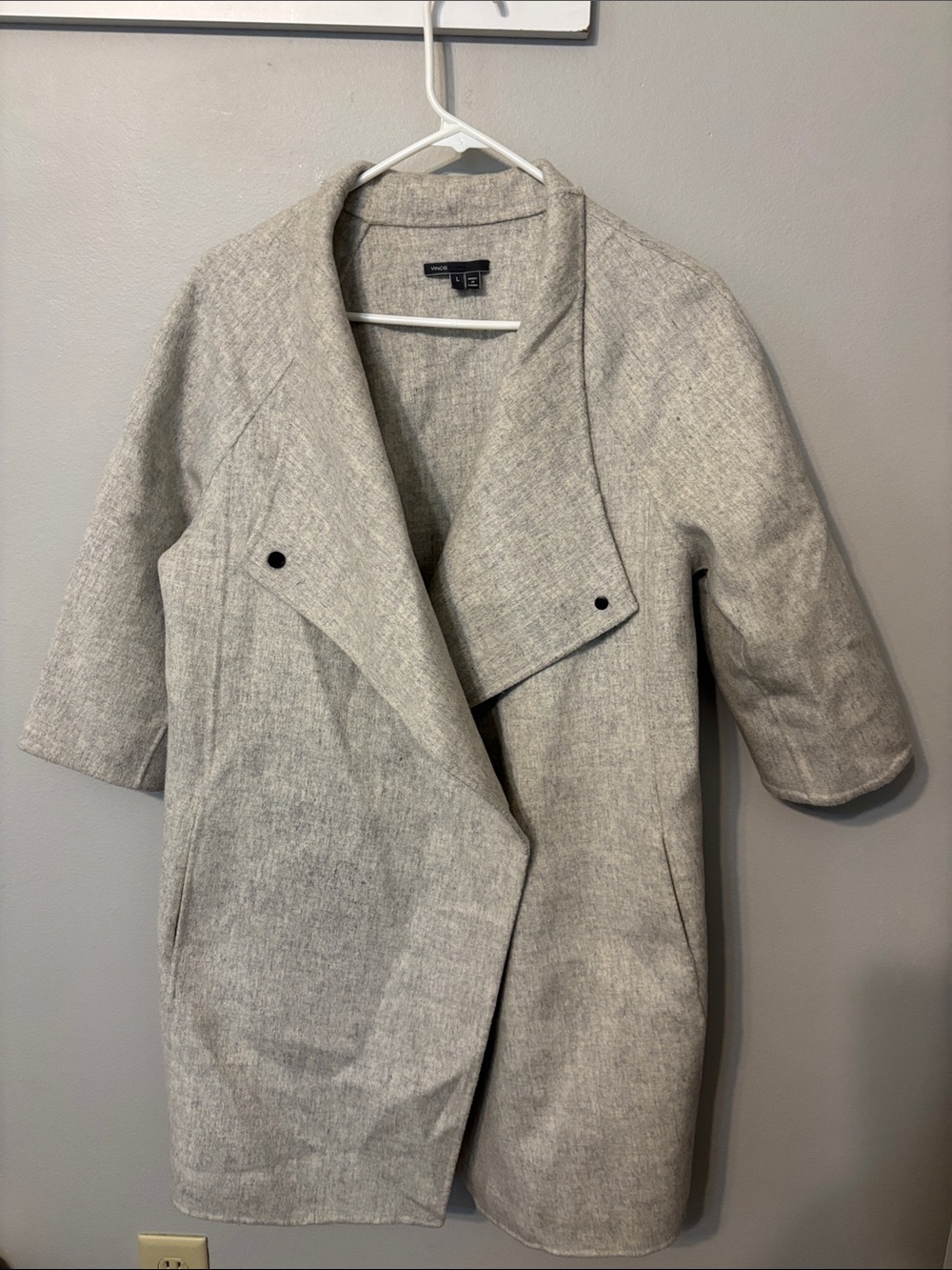Vince 96% wool 3/4 sleeve shawl/jacket